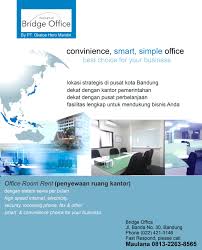 Layanan Office Room Rent Bridge Office Pt Okatos Hero Mandiri Butuh Ruang Kerja Bisnis Tapi Tidak Cukup Modal Untuk Sewa Tempat Bridge Kota Mandir Penyewaan