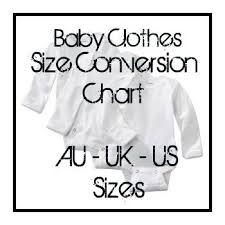 Convert Baby Clothes Size Chart American Australian