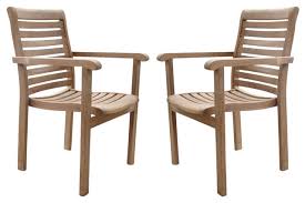 Amazonia teak coventry dining arm chair (4 piece set). Hari Stacking Arm Chairs Teak Outdoor Dining Patio Set Of 2 Transitional Outdoor Dining Chairs By Teak Deals Houzz