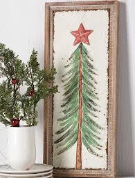 Rustic Christmas Tree Framed Wall Art Christmas Wall Art Christmas Tree Painting Rustic Christmas Tree