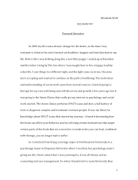 If you would like to read a sample, please follow this link: Personal Narrative Fiu