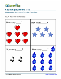 free preschool kindergarten numbers counting worksheets