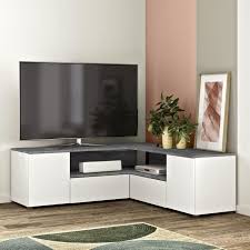 Découvrez nos prix bas meuble conforama et bénéficiez en prime de 3% minimum remboursés sur votre achat. Meuble Tv D Angle 4 Portes Effet Beton Et Blanc L 130 X P 130 X H 46 Cm Symbiosys Cdiscount Maison