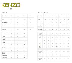 all inclusive kenzo size guide 2019