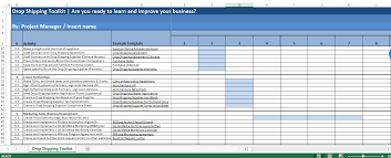 Drop Shipping Planning Gantt Chart Templates At