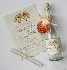 Beach Wedding Invitations Message In A Bottle Flip Flops Etsy Unique Beach Wedding Invitations Wedding Invitation Message Beach Wedding Invitations Diy