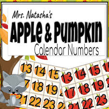 Apple And Pumpkin Calendar Numbers