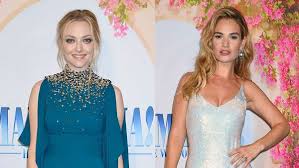 Here we go again' press tour hair — listen! Lily James And Amanda Seyfried Love Mamma Mia Here We Go Again Movie
