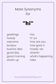 More Synonyms For Hi Writing Tips In 2020 Writing Tips Inspirational Quotes Writing Words