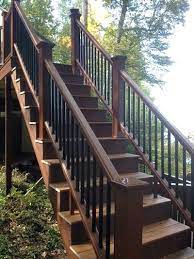 Composite materials last longer than wood and are maintenance free. Design Ideas For Interior And Exterior Staircases Outdoor Stair Railing Railings Outdoor Outdoor Stairs