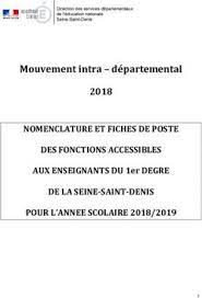 Accèdez aux pages par nom de famille. Mouvement Intra Departemental 2018 Nomenclature Et Fiches De Poste Des Fonctions Accessibles Dsden 93