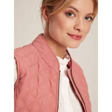 Joules Minx Rose Pink Showerproof Diamond Quilted Gilet