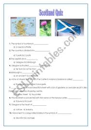 July 1st 2021 awesome scottish history quiz! Scotland Quiz Esl Worksheet By Kadrie