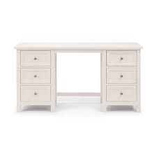 Makeup vanity tables makeup vanity ikea the white dressing table top and availability. Maine White Wooden Double Pedestal Dressing Table