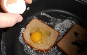 When the butter starts to turn brown and nutty, cut a hole in a piece of bread with a biscuit cutter or just freehand it with a knife. Minnesota Cooking Fried Eggs With Horse Shaped Toast Delishably