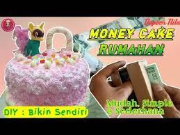 Money cake | money pulling cake (surprise cake) coffee cake base ingredients:(1 layer) 2 cups all purpose flour 1 cup white. Cara Membuat Money Cake Mudah Simple Dan Sederhana By Dapoer Nita