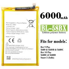 Совместим с infinix / X680/Hot 9 Play/Hot 10 Play/X688B/X688C/Smart 5 India  BL-58BX 6000 мАч | AliExpress