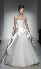 Red satin simple prom dress. Preowned Kenneth Pool Wedding Dresses