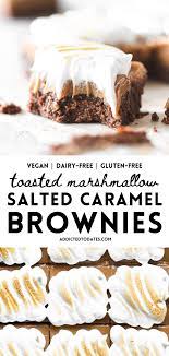 Caramel Marshmallow Brownies Recipe Salted Caramel Brownies Vegan Dessert Recipes Marshmallow Brownies