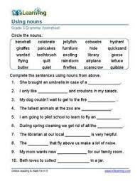 Level 1 by ms mariana. Using Nouns Grade 3 2nd 4th Grade Worksheet Nouns Worksheet Nouns Grammar Worksheets