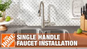 Find great deals on ebay for single moen handle kitchen faucet. How To Replace A Kitchen Faucet With A Single Handle The Home Depot Youtube