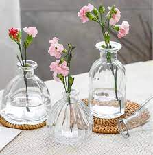 Flowers Clear Glass Vase Small Bud