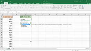 excel percentile inc function calculate the 90th percentile