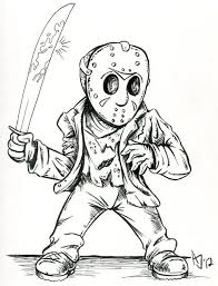 Jason Voorhees Horror Drawing Scary Drawings Creepy Drawings