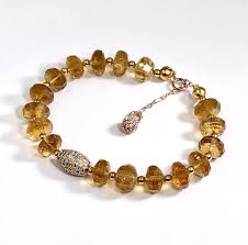 Citrine Gemstone Bracelet Rose Gold Pave Cz By Doolittle Jewelry Gold Gemstone Bracelet Wire Wrapped On Ros Silver Jewelry Handmade Beaded Bracelets Jewelry