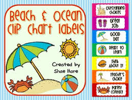 Beach Behavior Clip Chart Labels Ocean Sand Crab Umbrella Positive Behavior