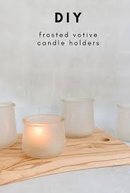 Turn the glass over, and with the balled end of the glass cutter gently tap the glass along the cut seam. Diy Frosted Votive Candle Holders Pretty Handy Girl