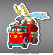 Download in under 30 seconds. Cartoon Red Fire Truck Car Sticker For Boys Vector Illustration Of Water Engine Car For Scrapbook Emergency Truc Fire Truck Cartoon Fire Trucks Sticker Stock
