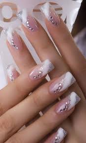 Gelnagel Glitzer Spitze Elegantes Nageldesign Nageldesign Nageldesigns