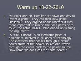 We did not find results for: Warm Up Mr Euler And Mr Hamilton Sit Down One Day To Invent A Game They Call Their New Game Baseball They Argued About Whether It Was Ppt Download