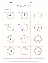 telling time worksheets for 3rd grade