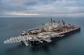 Vessel pioneering spirit is a crane ship, registered in malta. Nord Stream 2 Images