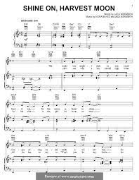 Shine On Harvest Moon By N Bayes Harvest Moon Sheet Music Moon Sheets