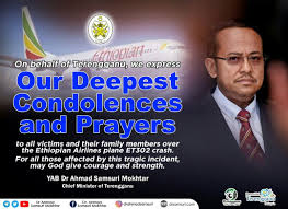 Maybe you would like to learn more about one of these? Dr Ahmad Samsuri Mokhtar On Behalf Of Terengganu We Express Our Deepest Condolences And Prayers To The Families That Have Lost Their Loved Ones Over The Ethiopian Airlines Plane Et302 Crash