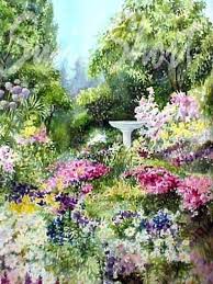 Watercolor Gardens Flower Garden Paintings By Susie Short Garden Painting Garden Watercolor Landscape Paintings