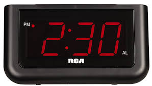Alarm clock with battery backup. Rca 1 4 In Led Display Alarm Clock With Battery Backup Black Walmart Canada