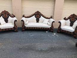 See more ideas about wooden sofa set designs, wooden sofa set, wooden sofa. Maharaja Style Traditional Wooden Carved 5 Seater Sofa Set 3 Pcs 39699 Buy Sofa Set Online