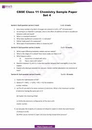 Get Cbse Class 11 Chemistry Sample Paper Set 4