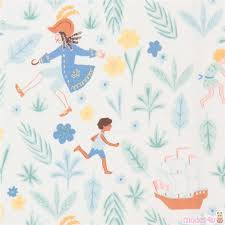 Michael Miller Fabric With Peter Pan And Captain Hook Fairy Tale Fabric Fabric Kawaii Shop Modes4u Michael Miller Fabric Michael Miller Captain Hook