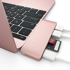 Details zu apple macbook 12 m3 1.2ghz 256gb 8gb mnyk2b/a (2017,gold) new cpo sealed box. Satechi 5 Port Usb C Charging Hub W Sd Slots For Macbook Rose Gold