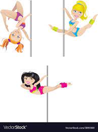 Cartoon pole dancers Royalty Free Vector Image