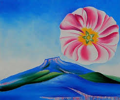 Hollyhock Pink With Pedernal Painting Georgia O Keeffe Hollyhock Pink With Pedernal Paintings Georgia O Keeffe Georgia O Keeffe Paintings Georgia O Keefe Art