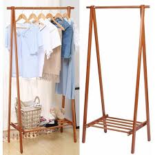 This clothing rack is made using two wooden ladders and it looks great. Brown Wooden Clothes Rail Stand Hanging Rack Storage Shelves 95x44x149cm