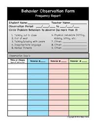 Behavior Observation Made Easy Frequency Data Collection Form Classroom Observation Behavior Interventions Behavior