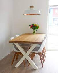 eiken tafel xav met x poot woodville gratis bezorging eettafel decoraties eettafel decoraties