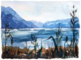 Art prof august 24, 2009. Lake Painting Landscape Watercolor Original Artwork Summer Home Decor Wall Art 7 By 9 Art Collectibles Watercolor Delage Com Br